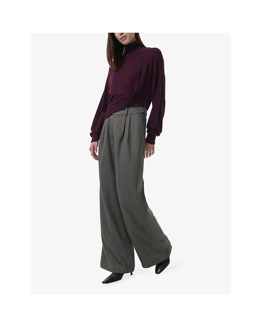 eem Purple Knotted-Hem Wool-Blend Jumper