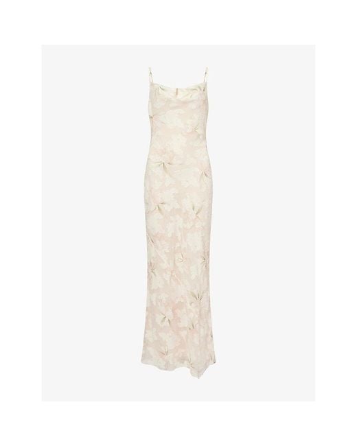 Pretty Lavish White Eden Jacquard Woven Maxi Dress