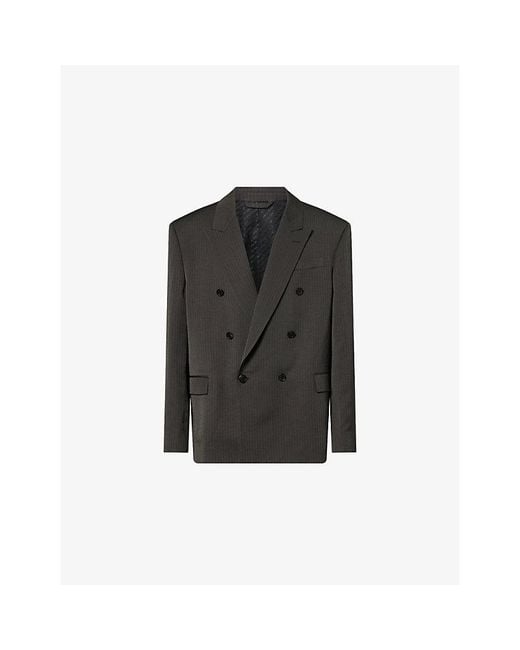 Acne Black Jarvel Herringbone Woven Blazer for men