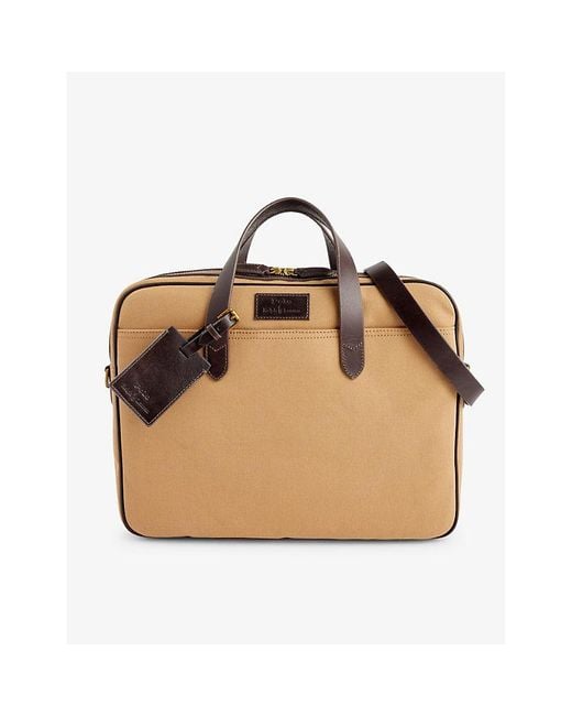 Polo Ralph Lauren Metallic Business Brand-patch Rectangle-shape Cotton Briefcase for men