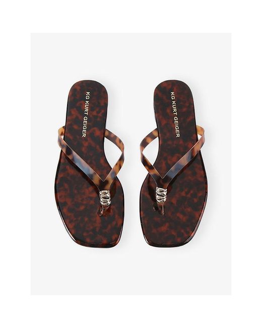 KG by Kurt Geiger White Rinse Faux-Leather Sandals