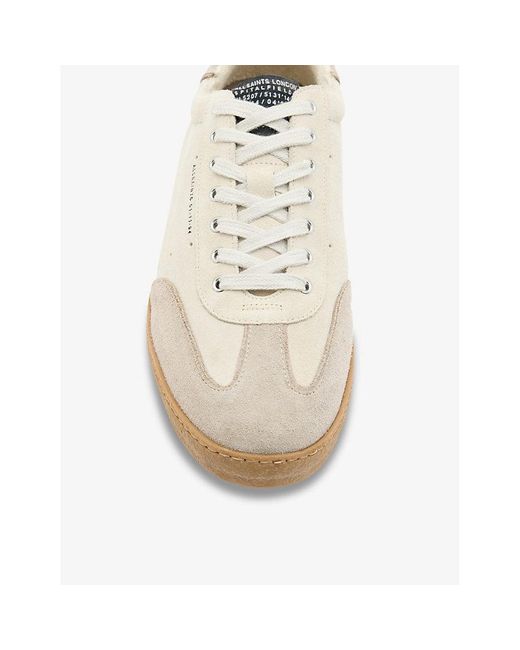 AllSaints White Leo Logo-embossed Suede Low-top Trainers for men