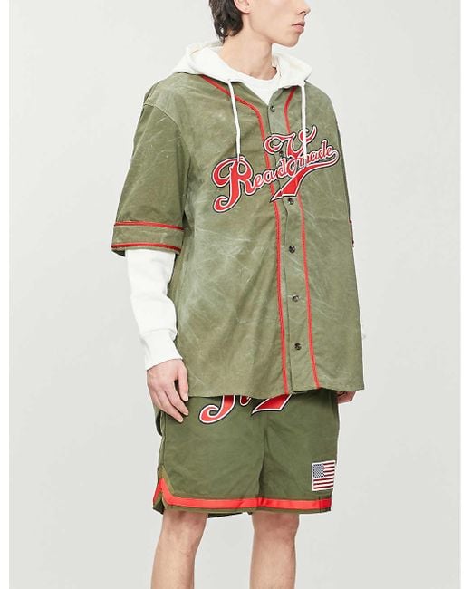 READYMADE Green Stitch Detail Baseball Shirt for men
