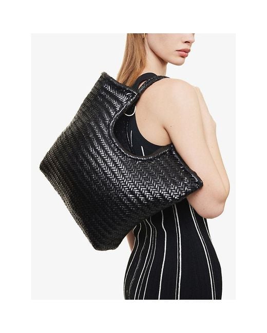 Dragon Diffusion Triple Jump Woven leather Top handle Tote Bag in Black Lyst Canada