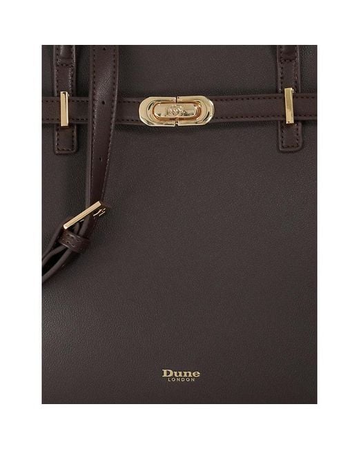 Dune Black Define Large Leather Tote Bag