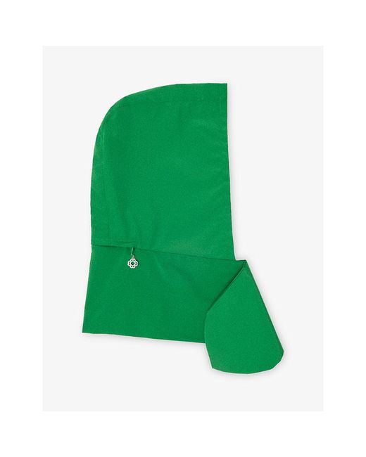 Maje Green Tie-Up Waterproof Shell Hood