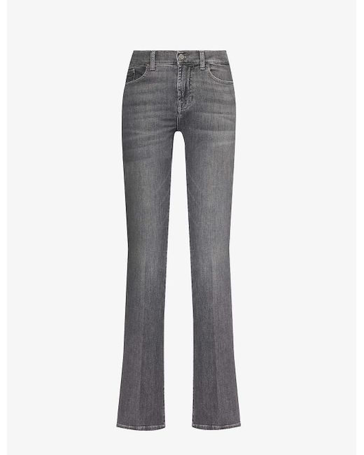 7 For All Mankind Gray Bootcut Mid-rise Stretch-denim Jeans
