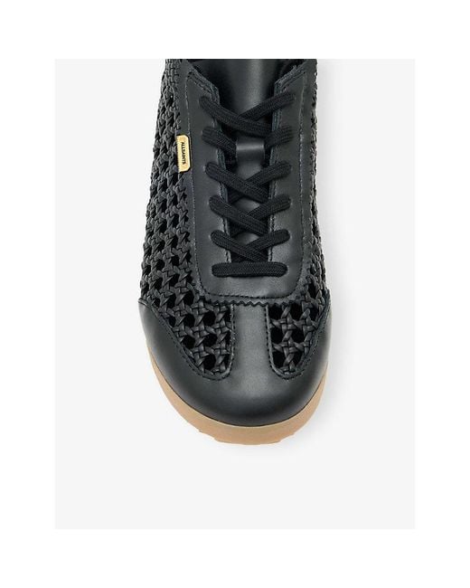 AllSaints Black Kenny Woven Leather Trainers