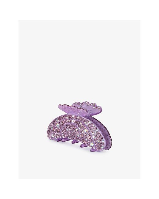 SUI AVA Purple Helen Reflects Rhinestone-embellished Acrylic Claw Clip