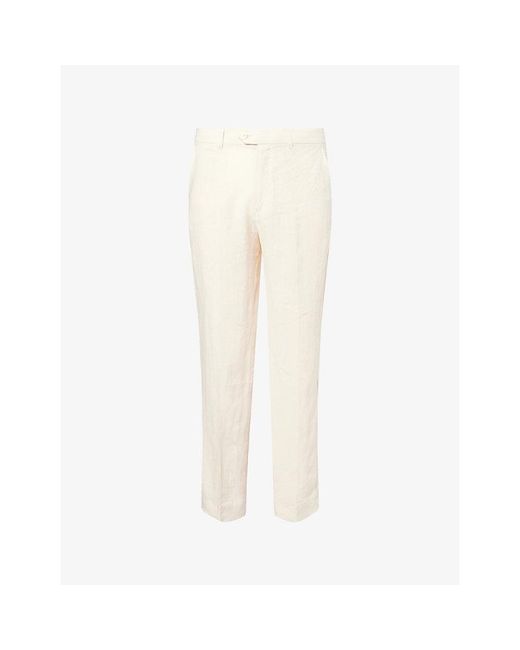 Percival Natural Tailored Linen Trousers for men