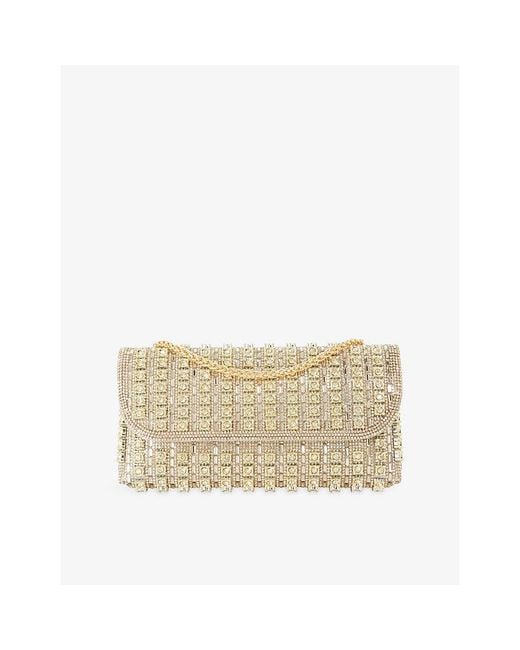 Dune Natural Elabourate Crystal-Embellished Clutch Bag