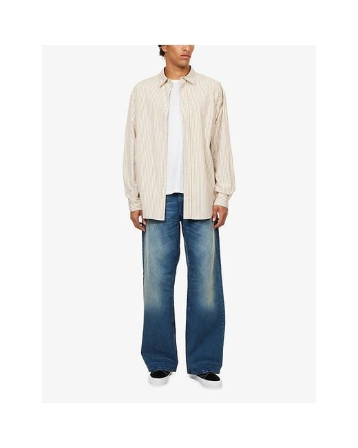 Nudie Jeans Blue Loud Larry Wide-Leg Denim Jeans for men