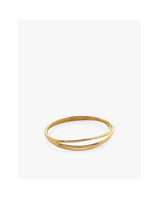 Monica Vinader Metallic Nura Wrap 18Ct-Plated Vermeil Sterling- Bangle Bracelet