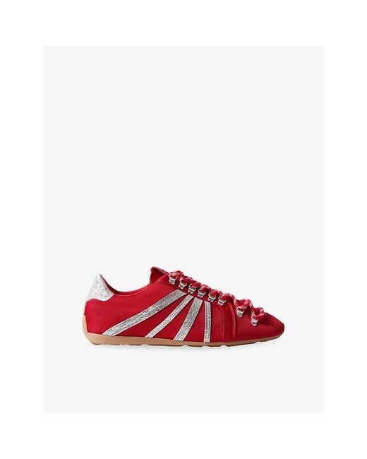Claudie Pierlot Red Striped Woven Trainers