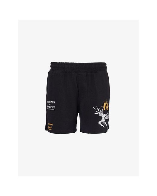 Represent Black Icarus Brand-print Woven Shorts Xx for men