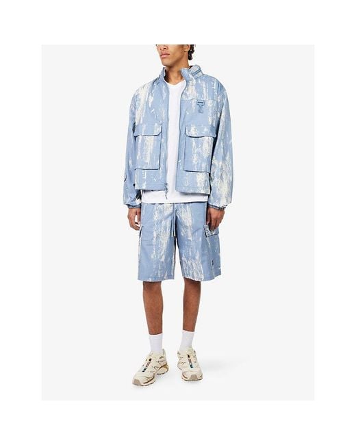 Reese Cooper Blue Sierra Logo-Embroidered Cotton-Ripstop Shorts for men
