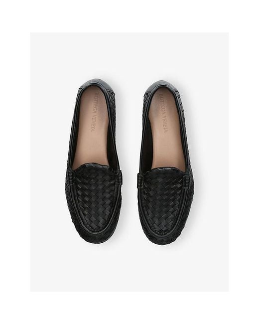 Bottega Veneta Black Silenzio Leather Loafers for men