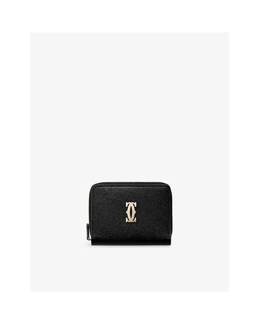 Cartier Black C De Mini Leather Wallet