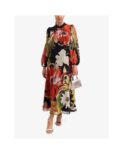 Phase Eight Red Petite Eve Floral Woven Maxi Dress