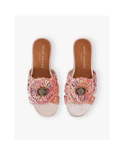 Kurt Geiger Pink Chelsea Woven Sandals