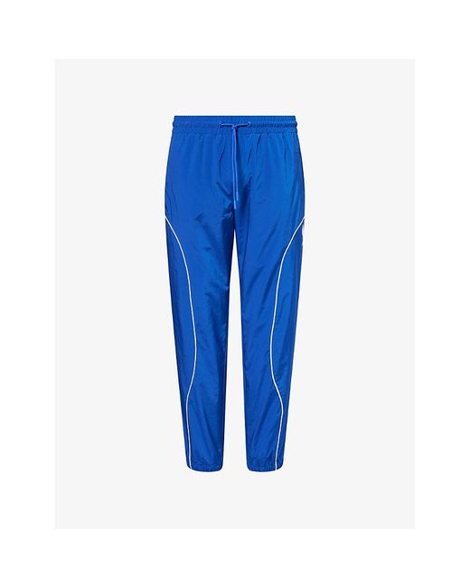 Trapstar Blue Foundation Embroidered-Logo Shell Tracksuit Bottoms for men