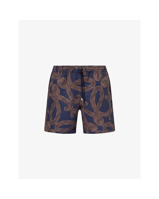 Loewe Blue X Paula's Ibiza Anagram-Print Swim Shorts for men