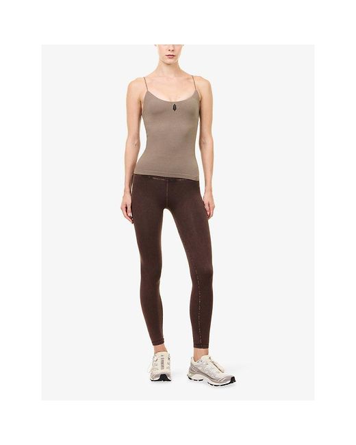 Fp Movement Brown Skinny Strap Logo Tank Top