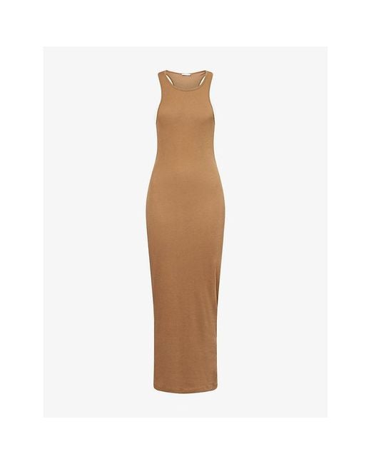 Entire studios Natural Muscle Tank Stretch-Cotton Midi Dress