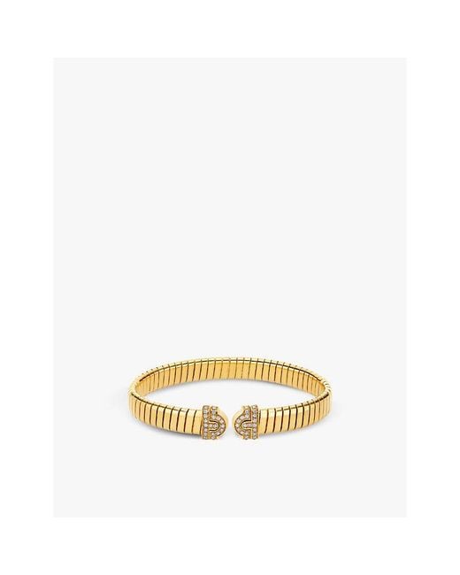 BVLGARI Metallic Tubogas 18Ct- And 0.35Ct Brilliant-Cut Diamond Bracelet
