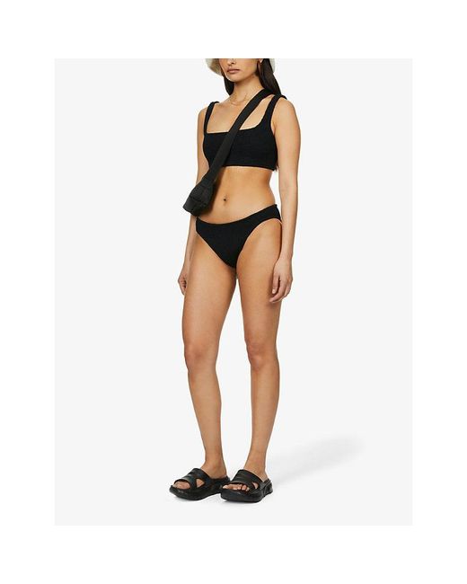 Hunza G Black Xandra Crinkled Bikini Set