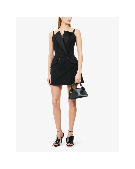 Givenchy Black Tailored Wool Mini Dress