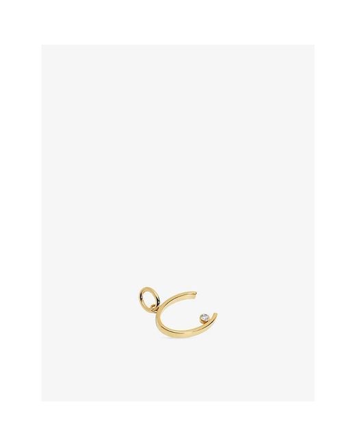 Monica Vinader Metallic Solitaire Initial C 18Ct Vermeil And Lab-Grown Diamond Pendant