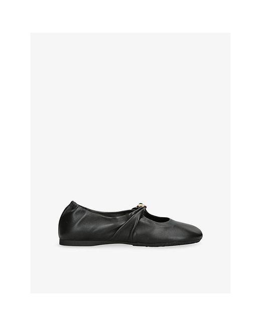 Loewe Black Pebble Soft Leather Ballet Flats