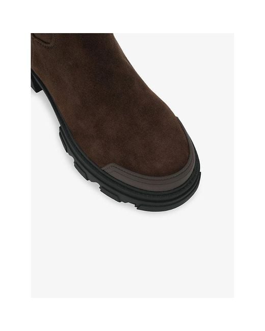 Kurt Geiger Brown Stomp Sock Suede Ankle Boots