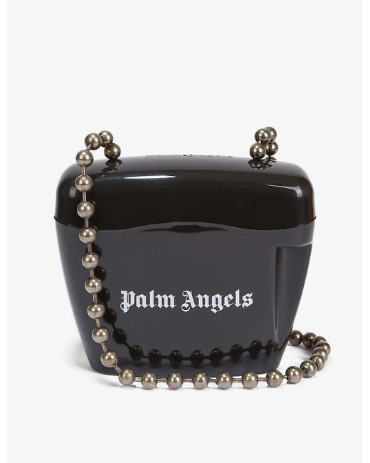 palm angels black padlock bag