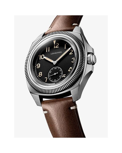 Longines Black L2.838.4.53.0 Pilot Majetek Stainless-Steel Automatic Watch for men