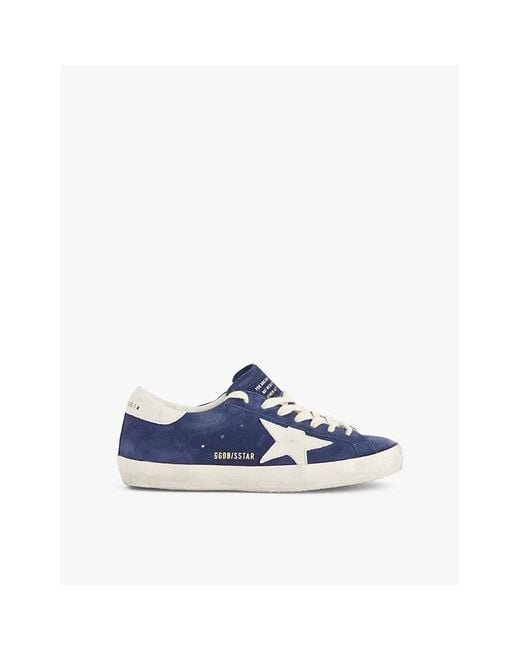 Golden Goose Deluxe Brand Blue Superstar Spur Star-Patch Leather Trainers for men