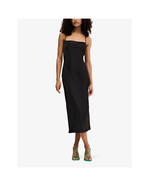 OMNES Black Riviera Recycled-polyester Midi Dress 1