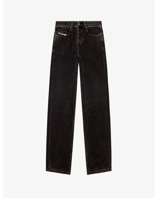 DIESEL Black 001 D-macro Straight-leg Denim Jeans 3 for men