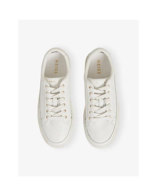 Reiss White Leanne Leather Trainers
