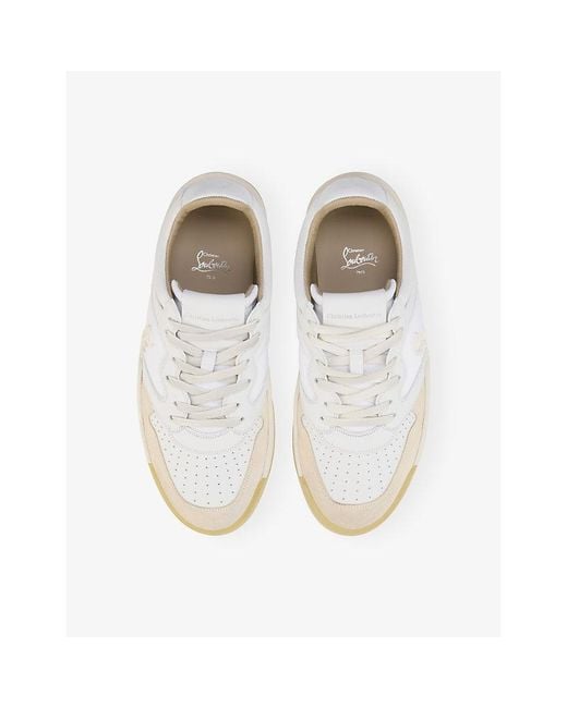 Christian Louboutin White Bsktball 1 Retero Leather Trainers for men