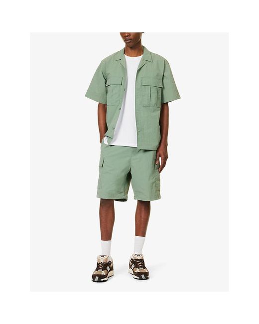 Carhartt Green Evers Brand-patch Woven Cargo Shorts for men