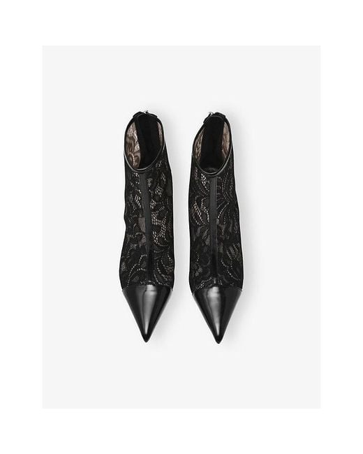 Steve Madden Black Arlette Lace Heeled Ankle Boots