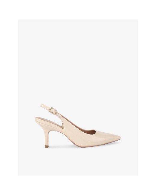 Carvela Kurt Geiger White Spirit Slingback Patent Faux Leather Heels
