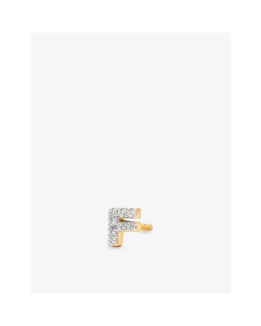 Missoma Metallic Pave Initial Single Stud Earring