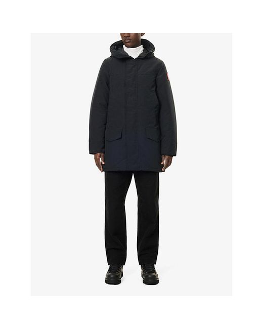 Canada Goose Black Langford Drawstring Hood Shell-Down Parka Jacket for men