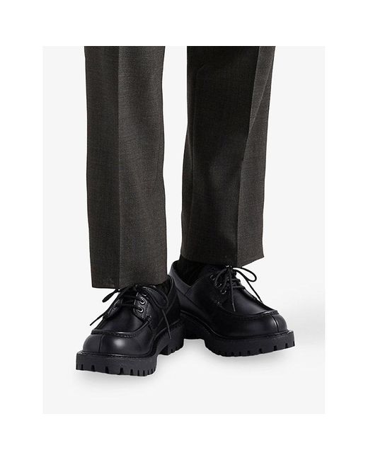 Prada Black Laced Leather Loafers for men