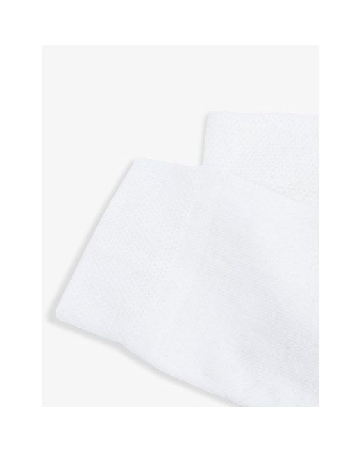Falke White Sensitive London Ankle-Rise Stretch-Cotton Socks