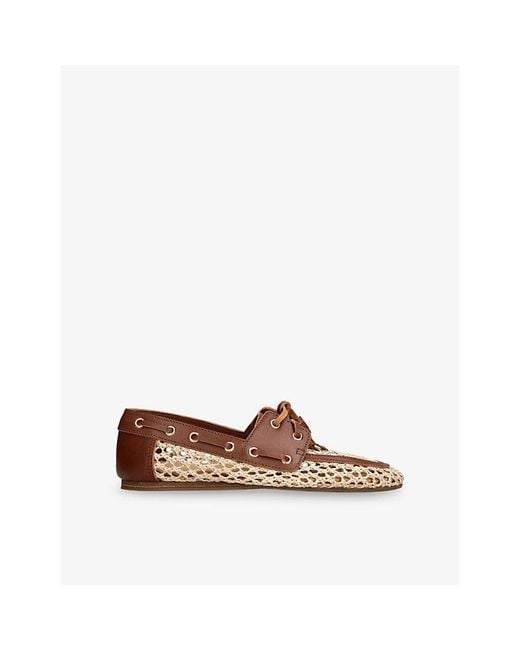 Ancient Greek Sandals Brown Pliaria Raffia And Leather Boat Shoes
