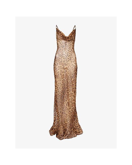 Rat & Boa Brown Valentina Silk Maxi Dress